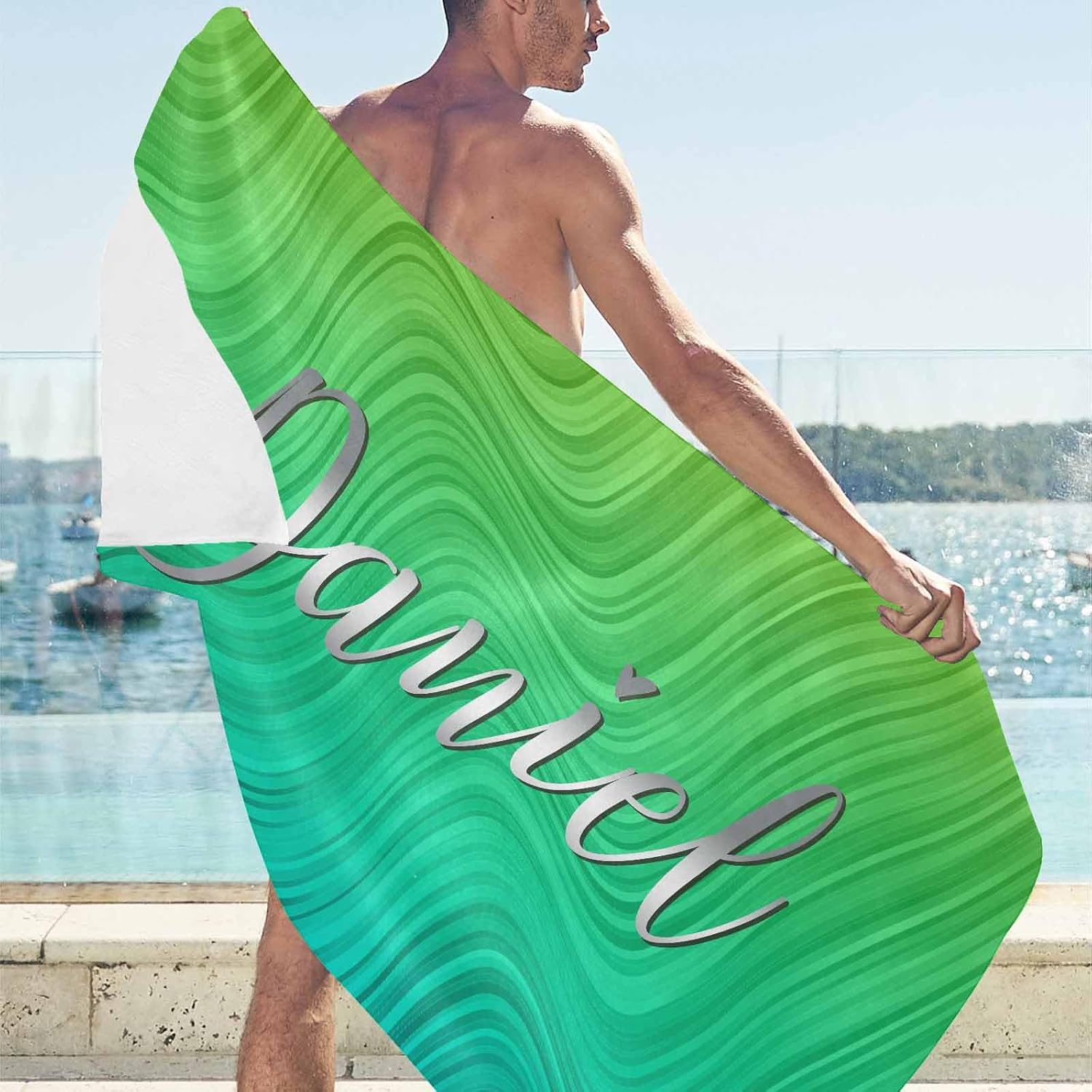 Artsadd Personalized Beach Towel with Name Custom Design