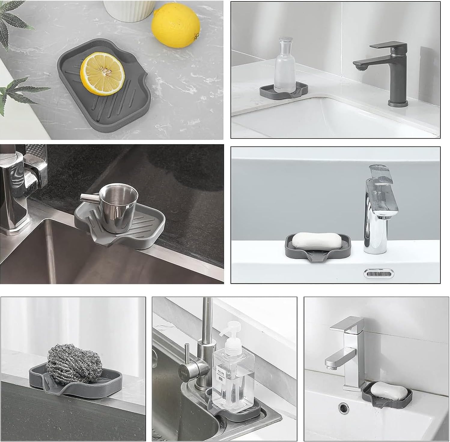 AKOAK 1 Pack Silicone Soap Dish Rack for Sink and Bathroom