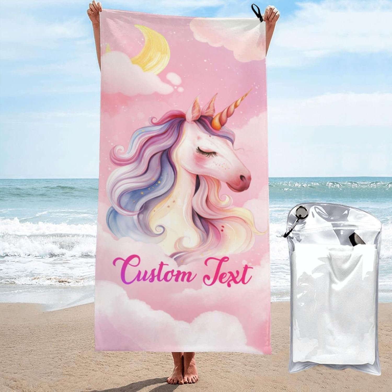 Custom Kids Beach Towel with Name 16x315in 1