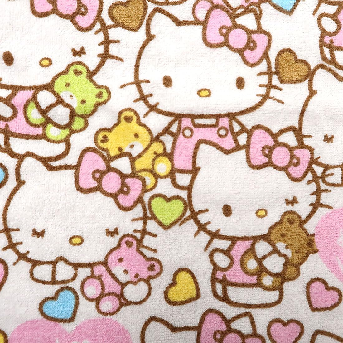Kitty and Bear Face Towel Set - 2 Sets Pink Blue for Kids