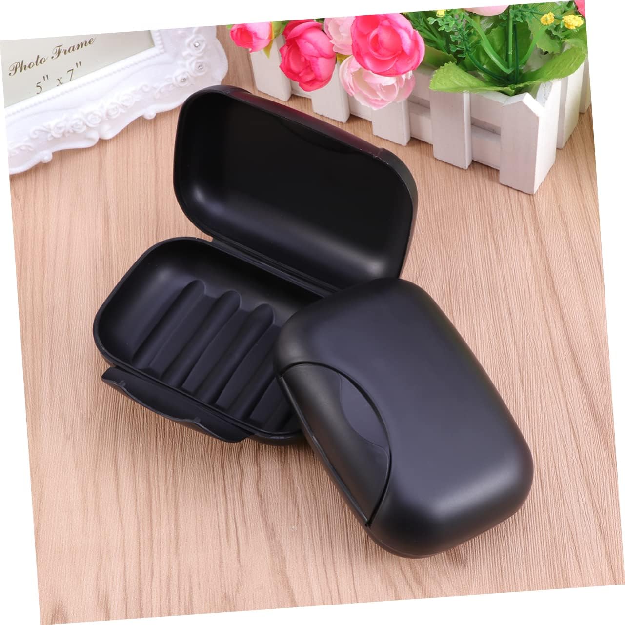 MUCKLILY Portable Soap Holder Travel Friendly Black