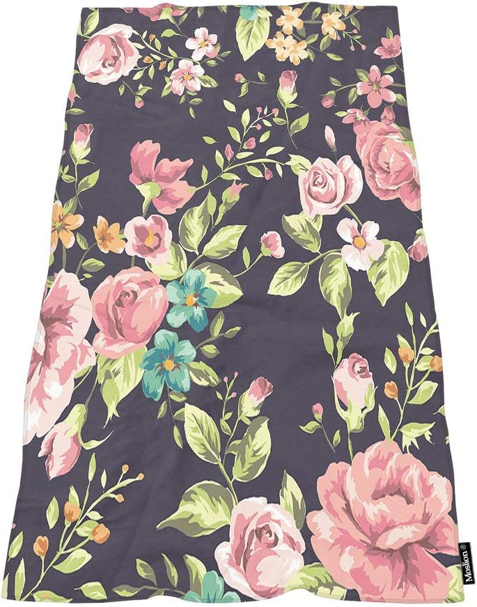 Comfy Bath Towels Soft Polyester with Lush Flowers Design