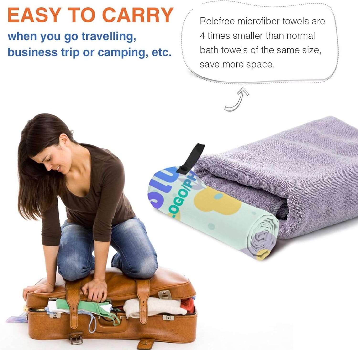 WOTYAPA Custom Beach Towels with Packaging Bag
