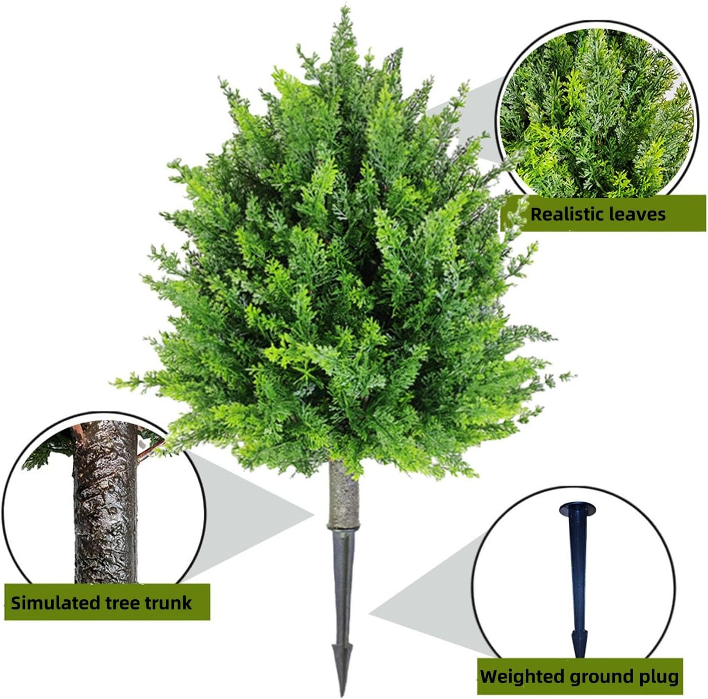 Lifelike Faux Cedar Planter Fillers - 258 Inches High