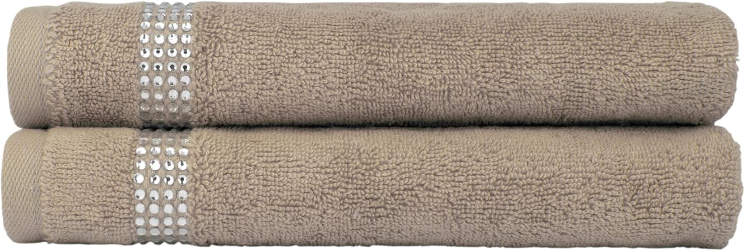 Sparkles Home Stripe Fingertip Towel Set of 2 Taupe