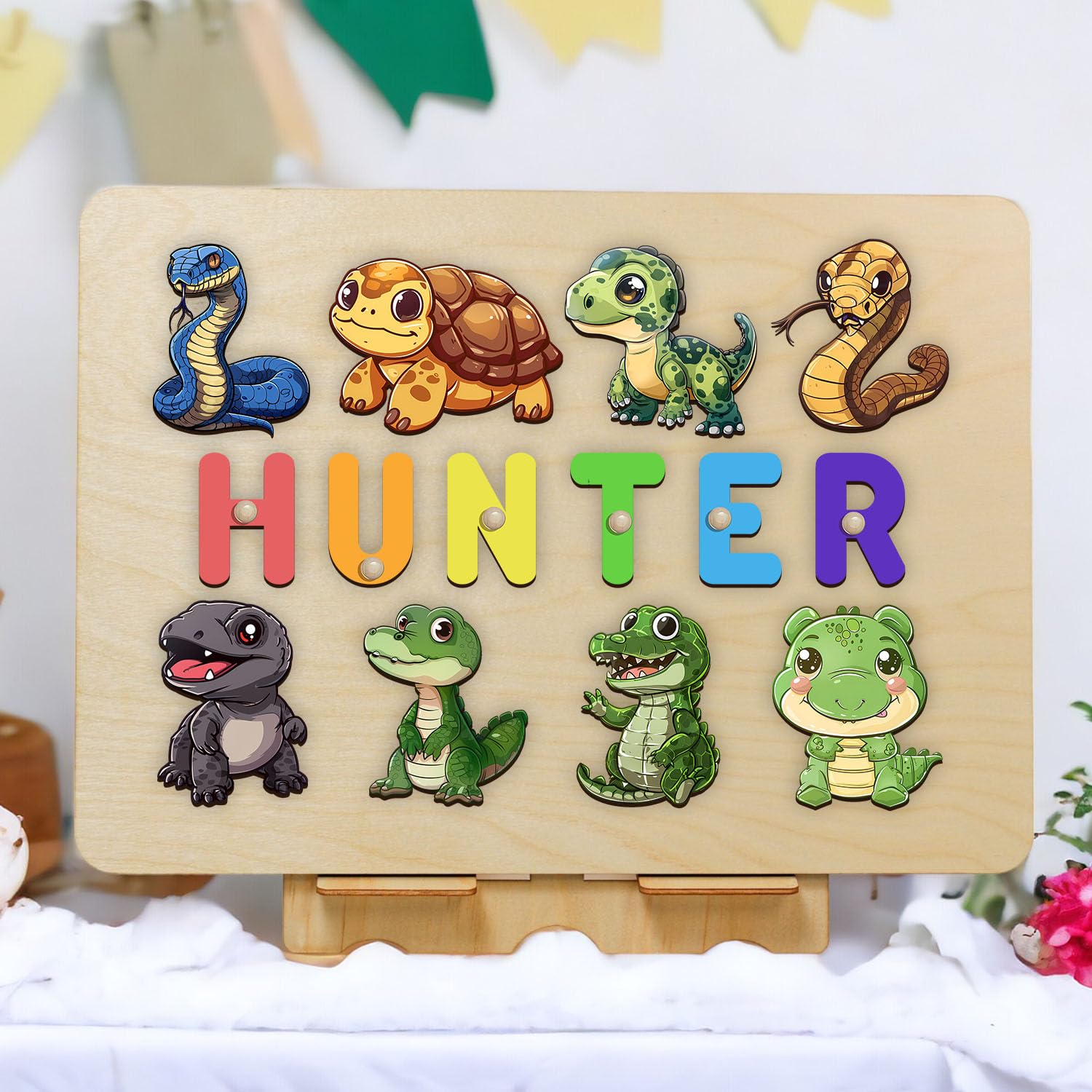 Personalized Wooden Name Puzzle for Kids Montessori Toy 1