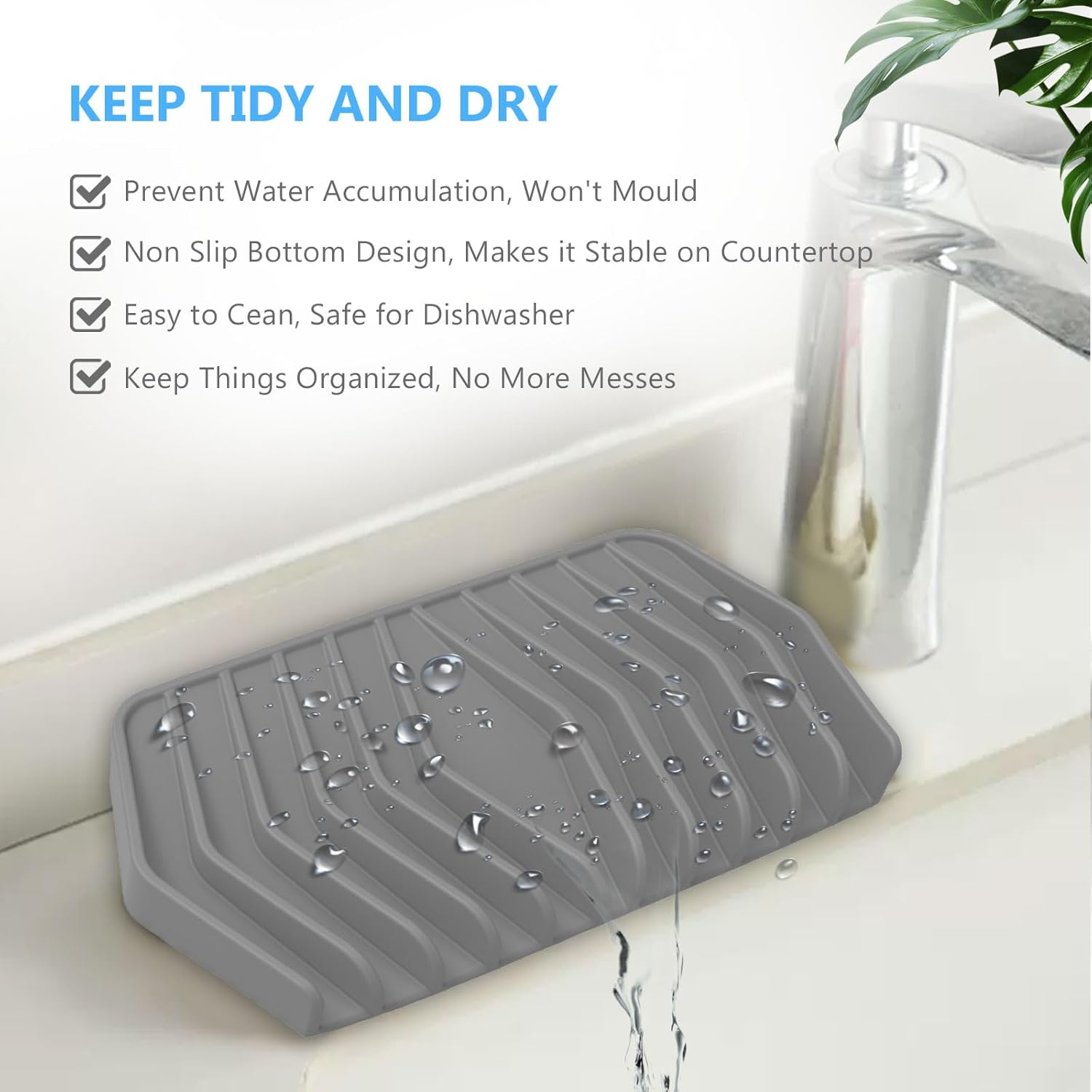 KIACFFH Silicone Soap Dish with Drainage for Kitchen and Shower