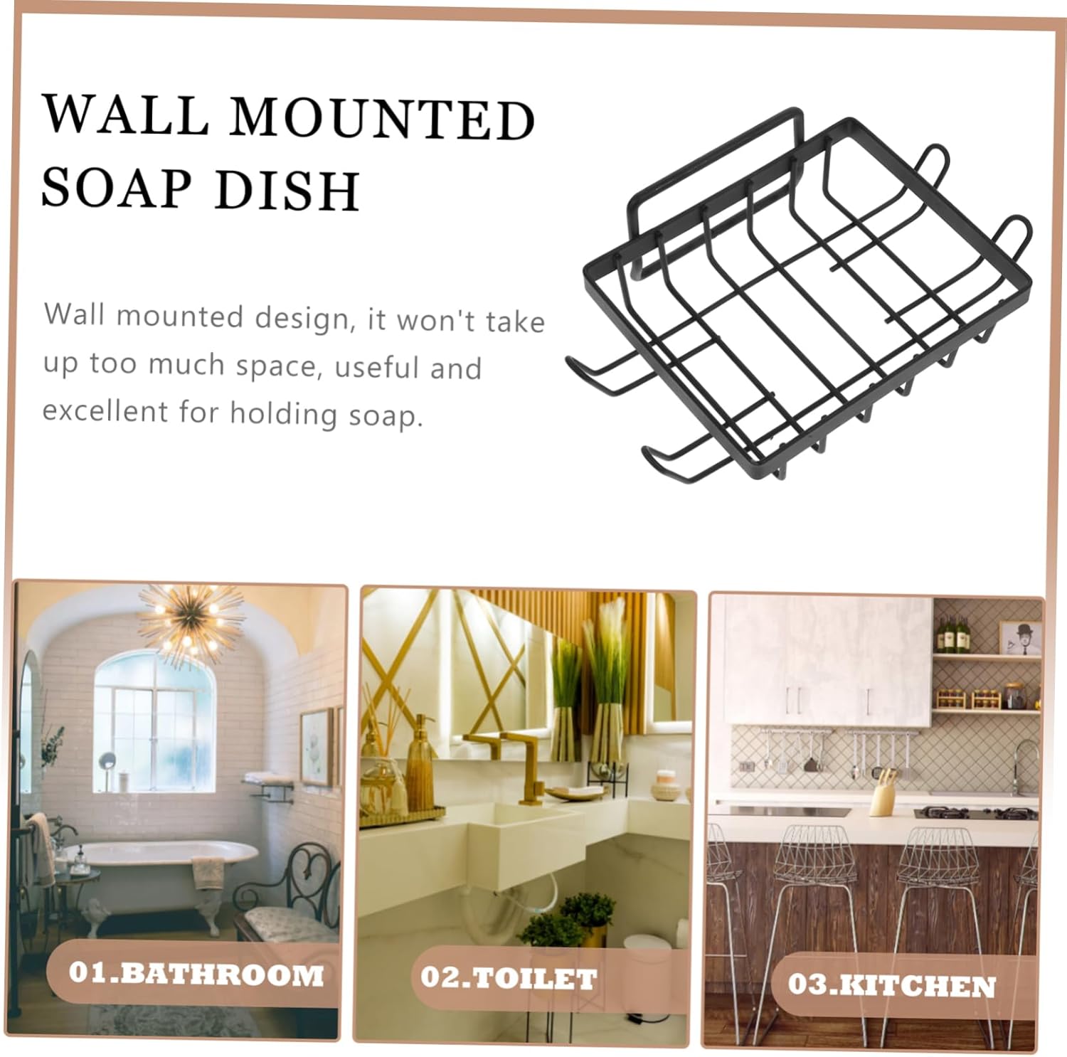 Wall Mounted Soap Dish with Drainage Design