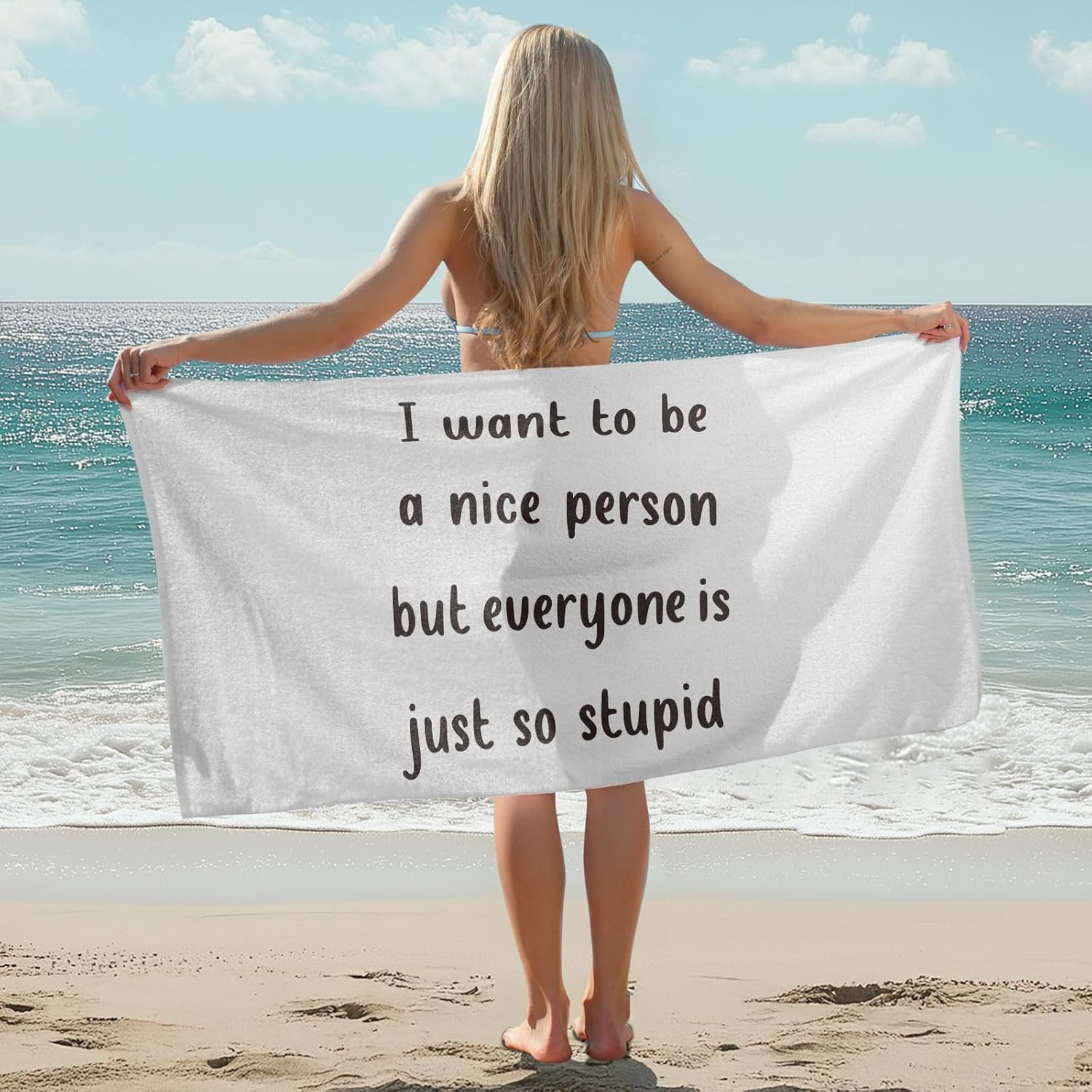 Funny Quote Sarcasm Humor Beach Towel - 60x30 Inches Microfiber