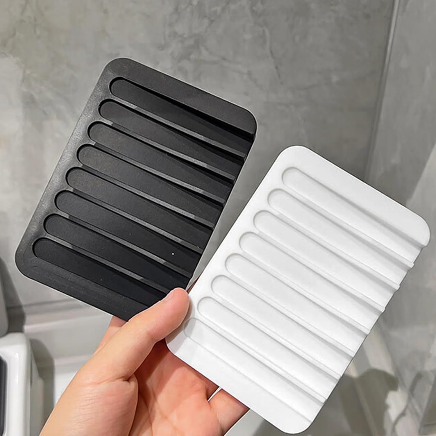 Self-Draining Silicone Soap Holder for Home and Kitchen