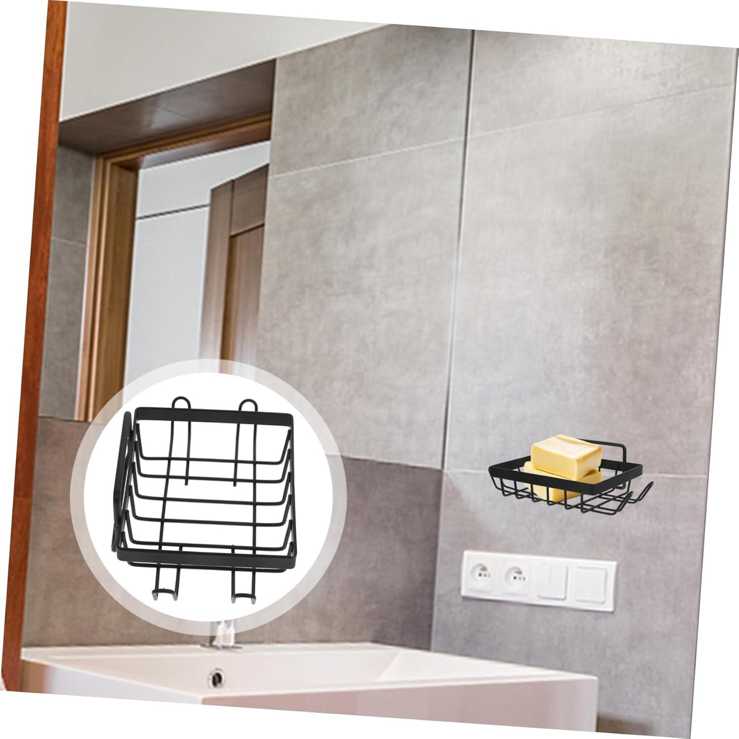 BUGUUYO Wall-Mounted Bar Soap Holder with Drainage
