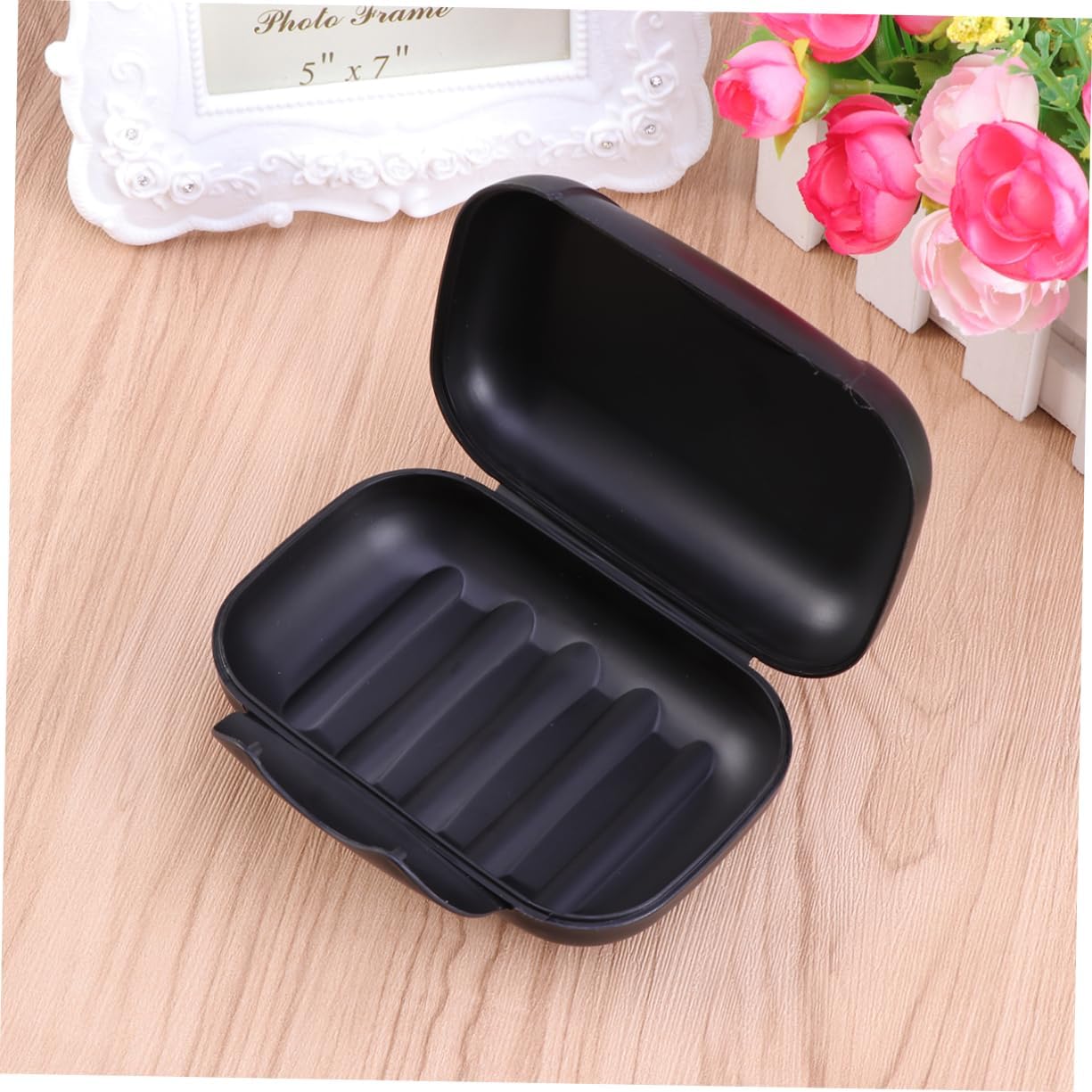 MUCKLILY Portable Soap Holder Travel Friendly Black