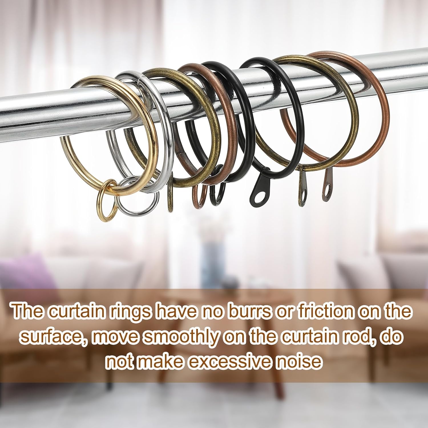 PATIKIL 28 Pcs Bronze Metal Curtain Rings with Eyelets