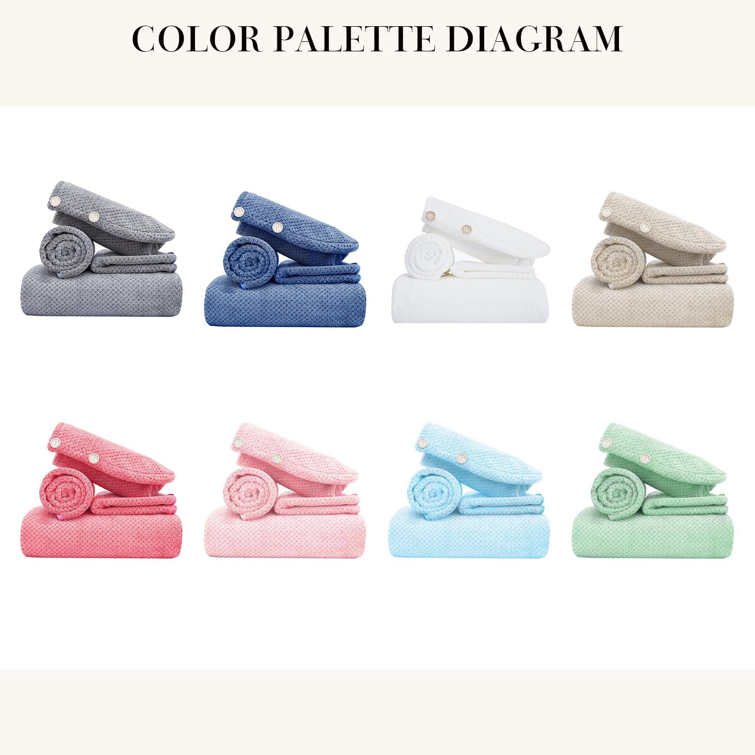 MaopaoBeauty 35x70 Extra Large Towel Set of 4
