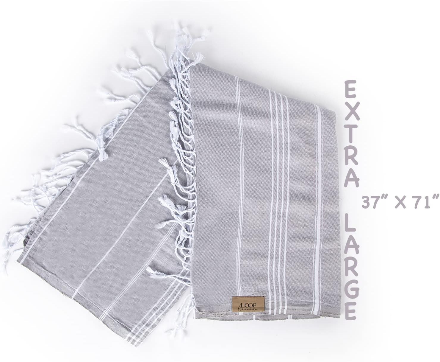 Loop Linen Turkish Beach Towel - Grey