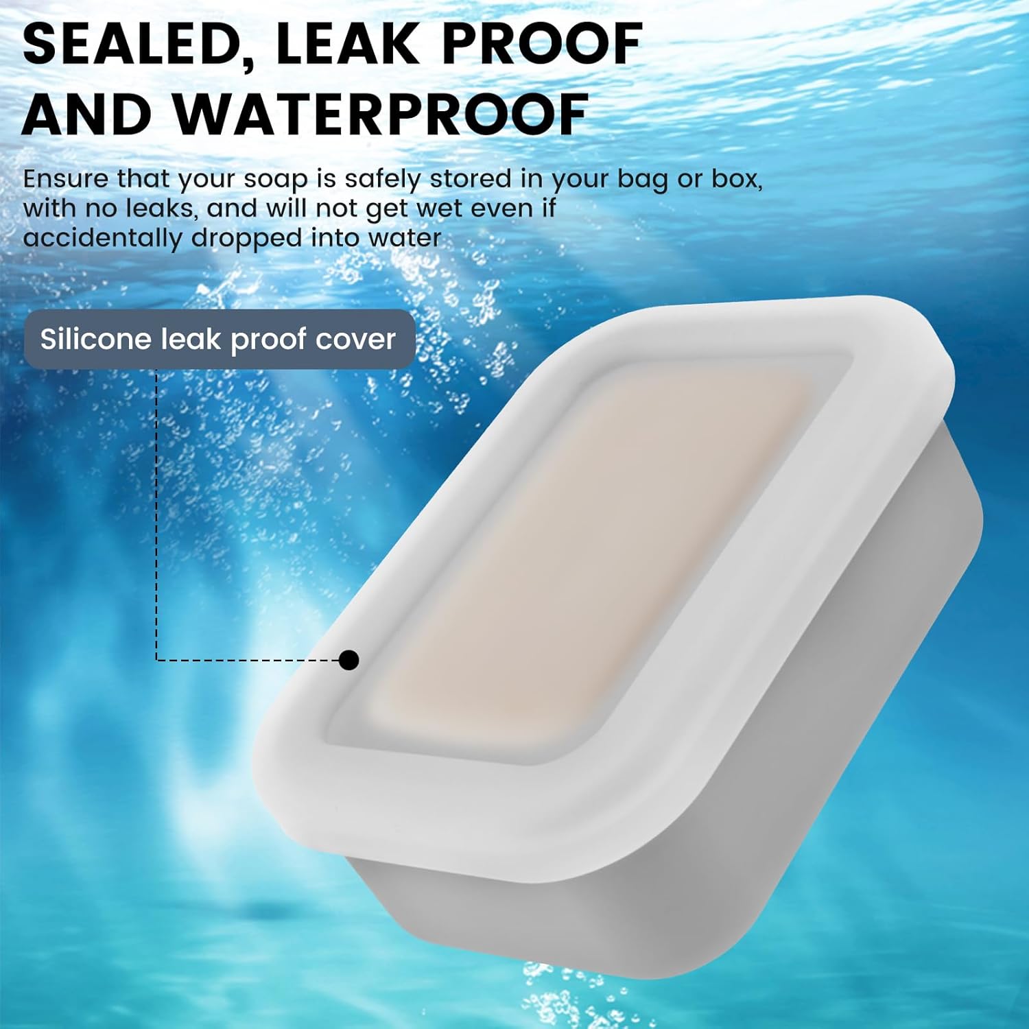 Travel Soap Container with Leakproof Silicone Lid and Drainage Pad