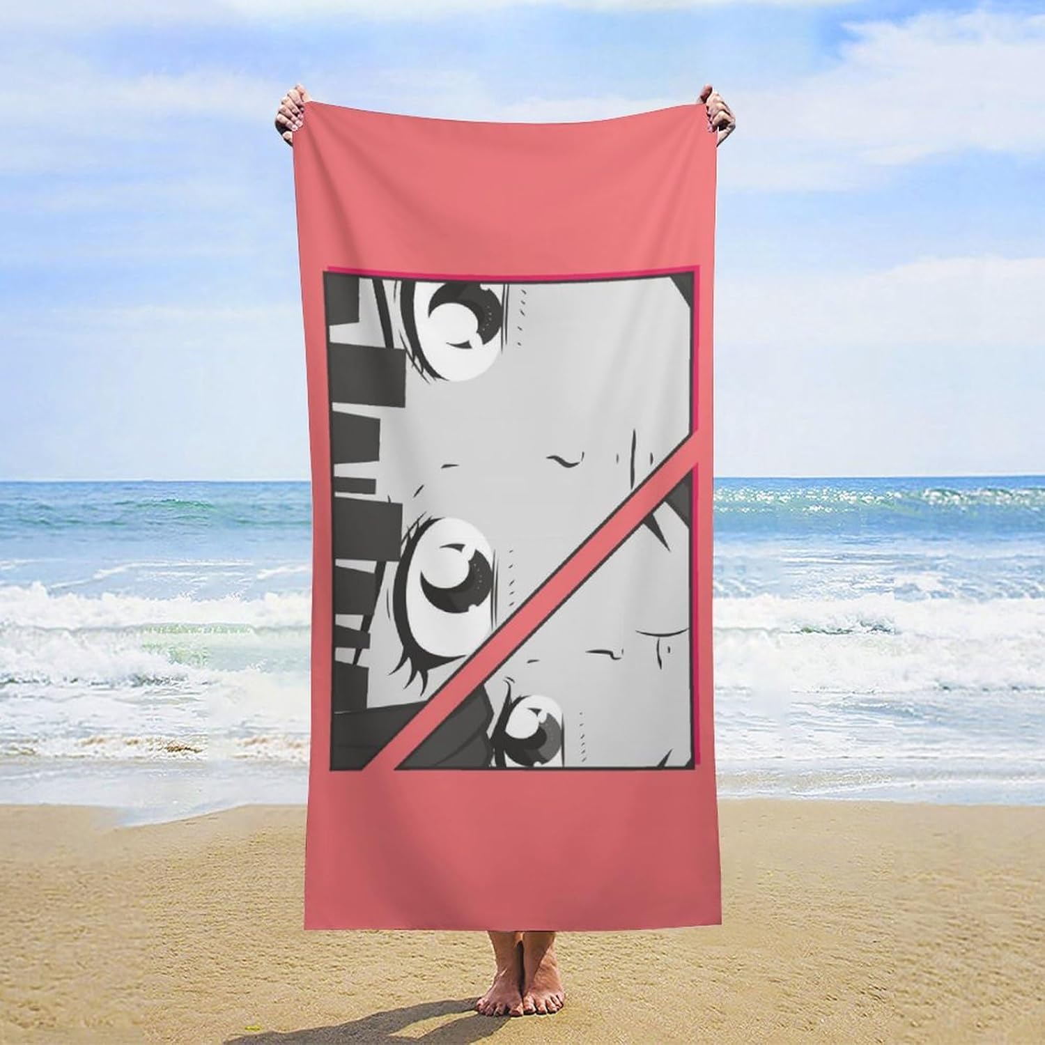 AMEIZHUB Anime Girl Beach Towel
