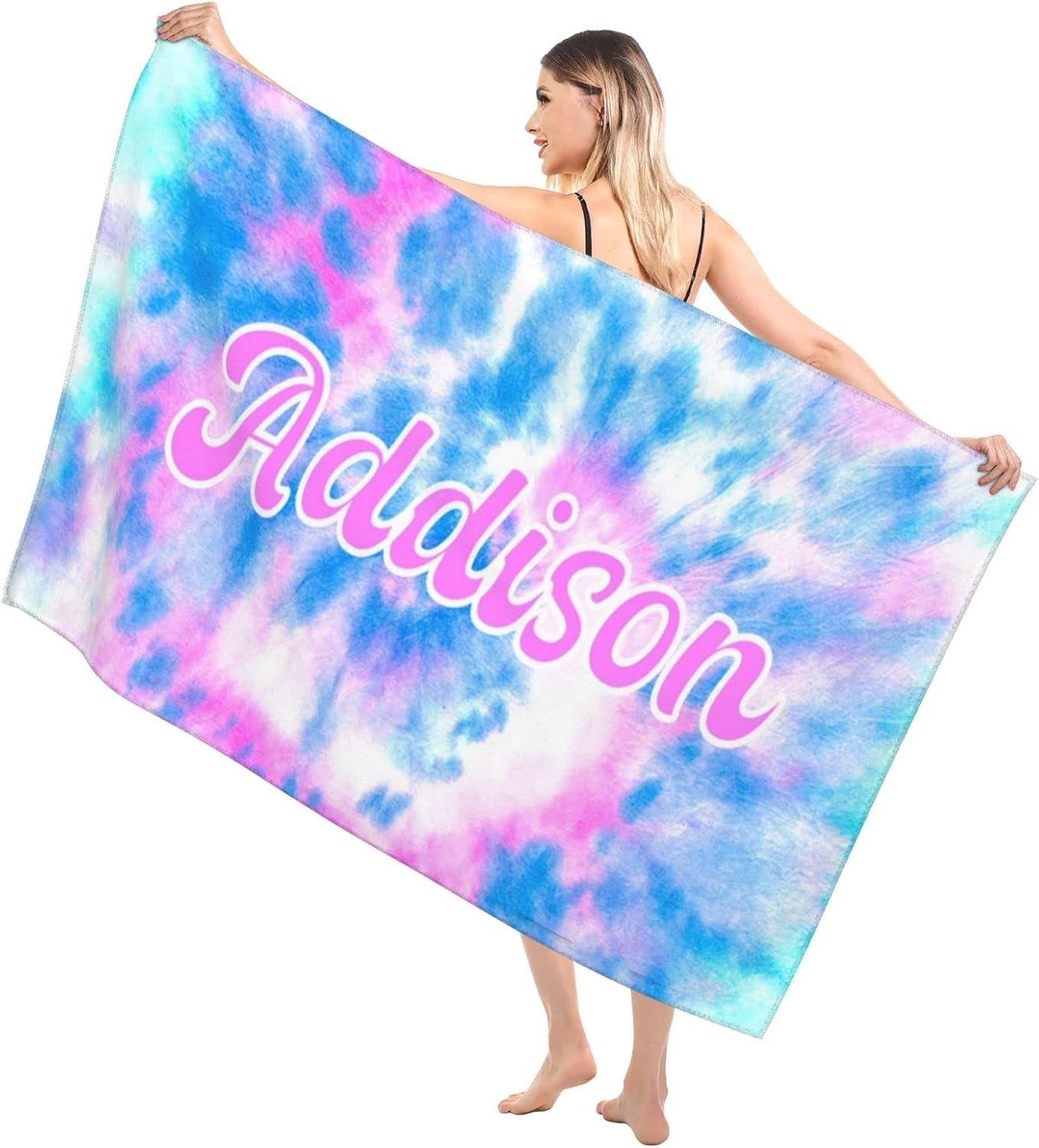 Personalized Beach Towel with Name and Pattern 1