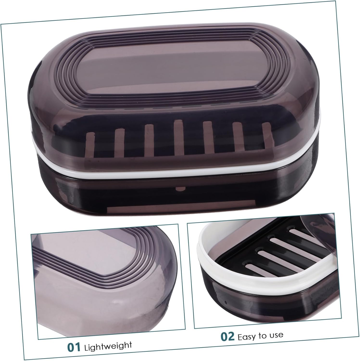 STOBAZA Leakproof Travel Soap Dish with Lid for Camping and Bathroom