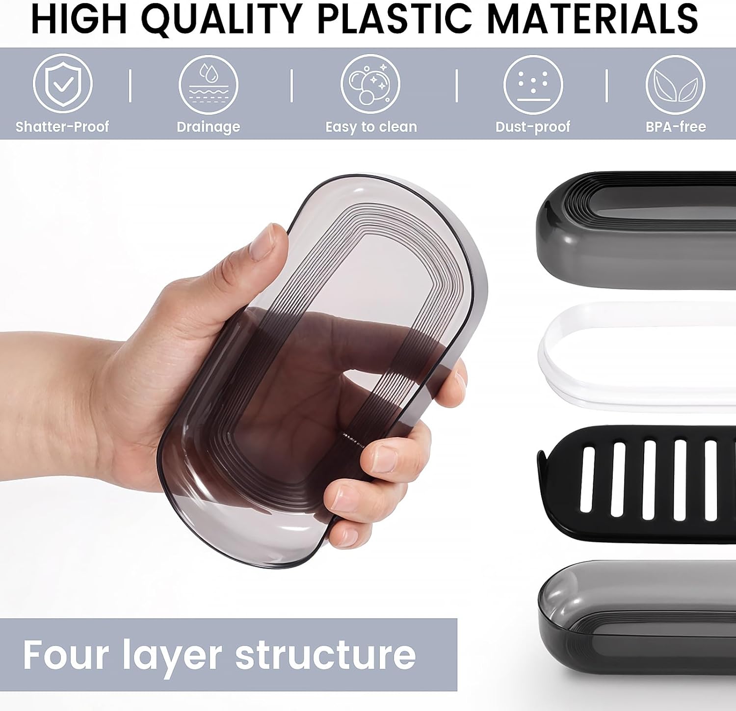 Bar Soap Travel Case with Lid and Drainage