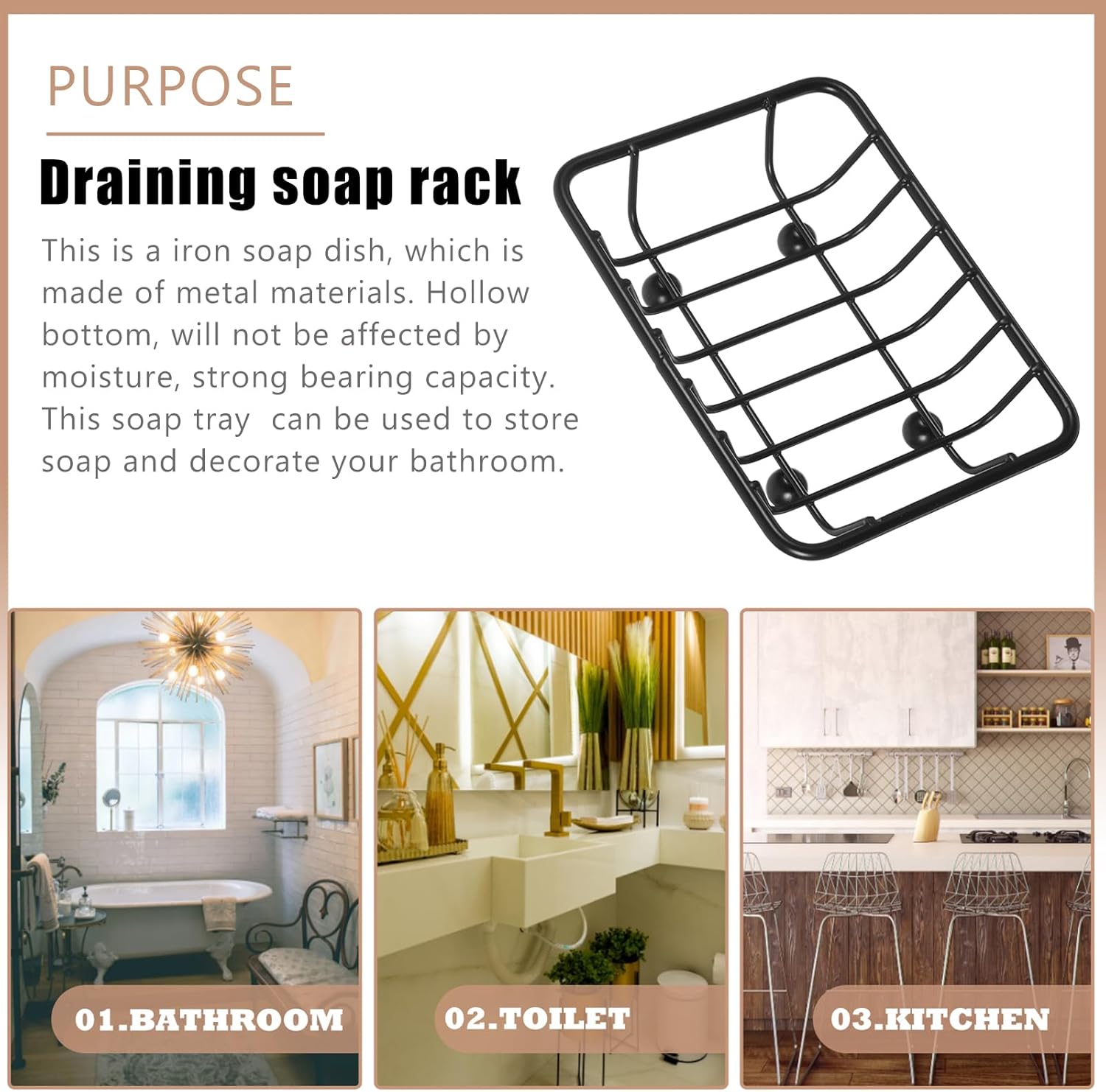 Cabilock Metal Soap Holder for Bar Soap and Bathroom Accessories
