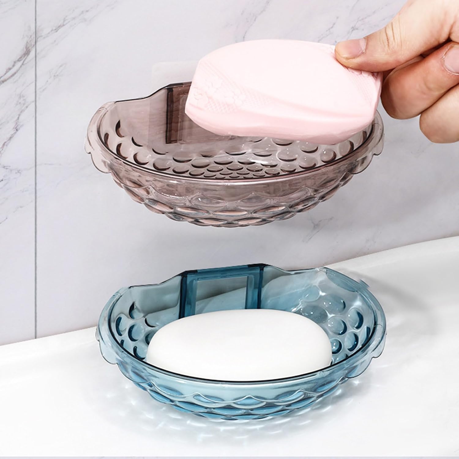 Wall-Mounted Soap Holder Acrylic Soap Rack for Bathroom