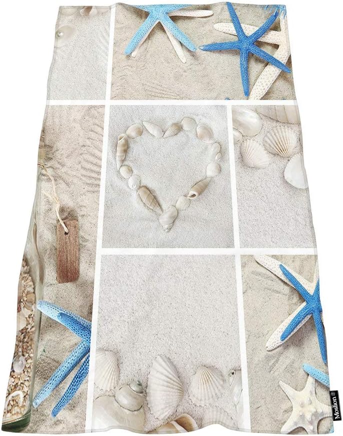 Moslion Comfy Bath Towels with Starfish Design 64x32 Inches