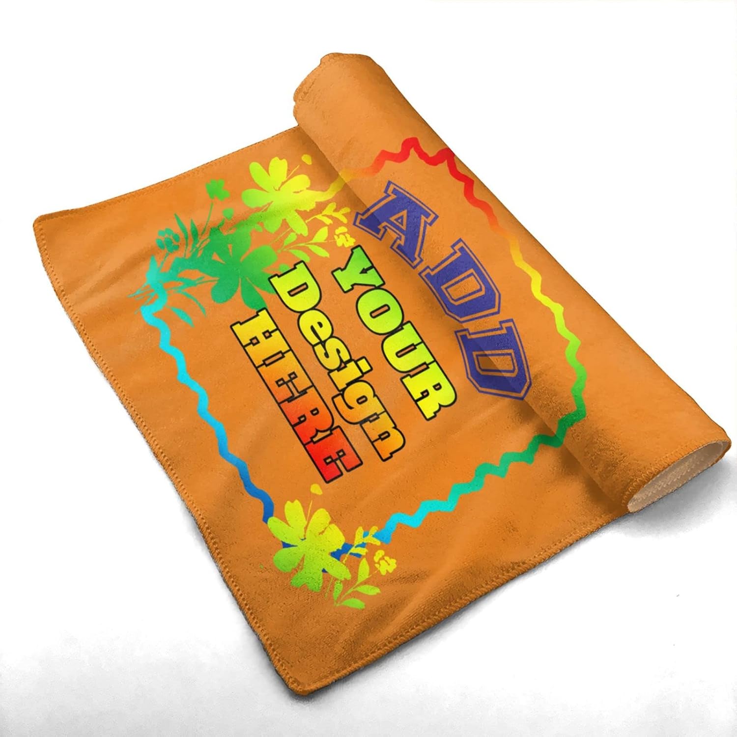 Custom Beach Towels 12x275in with Picture Text Logo