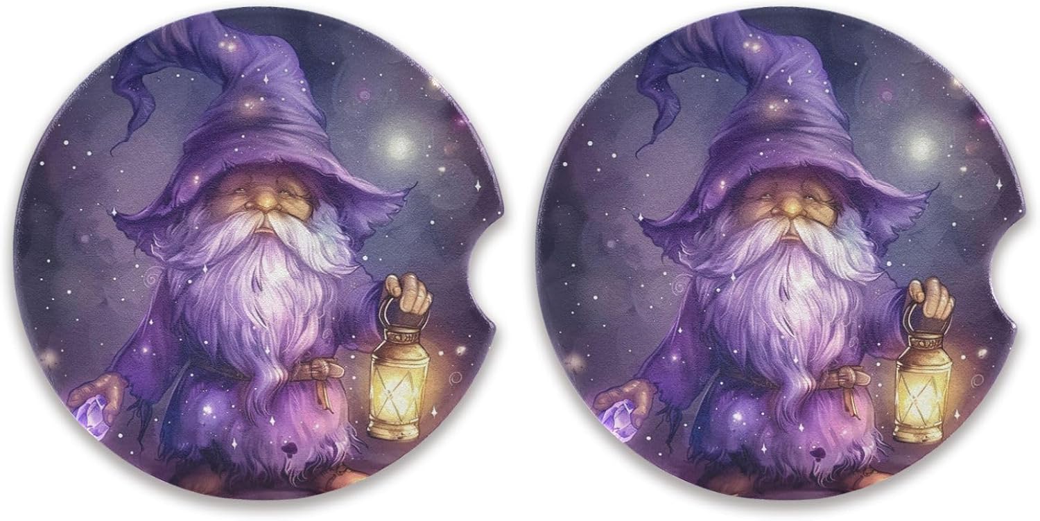 Takiito Fantasy Gnome Car Coasters 2 Pack