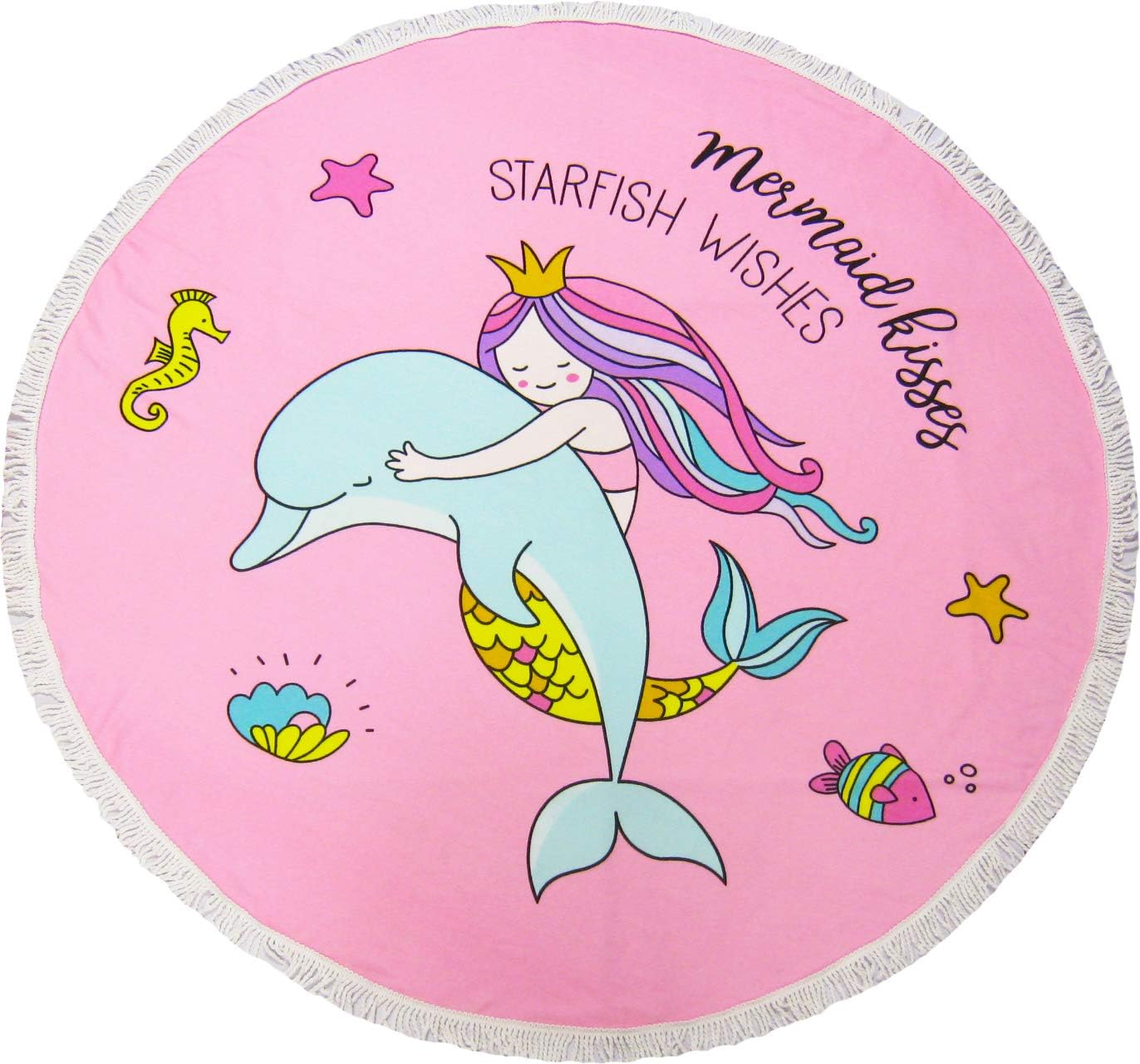 Mermaids Starfish Wishes 5ft Beach Towel Blanket