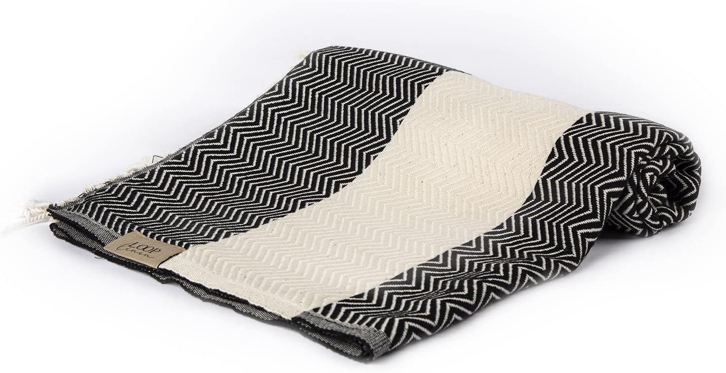 Loop Linen Cotton Beach Towel - Large Soft Stylish 1