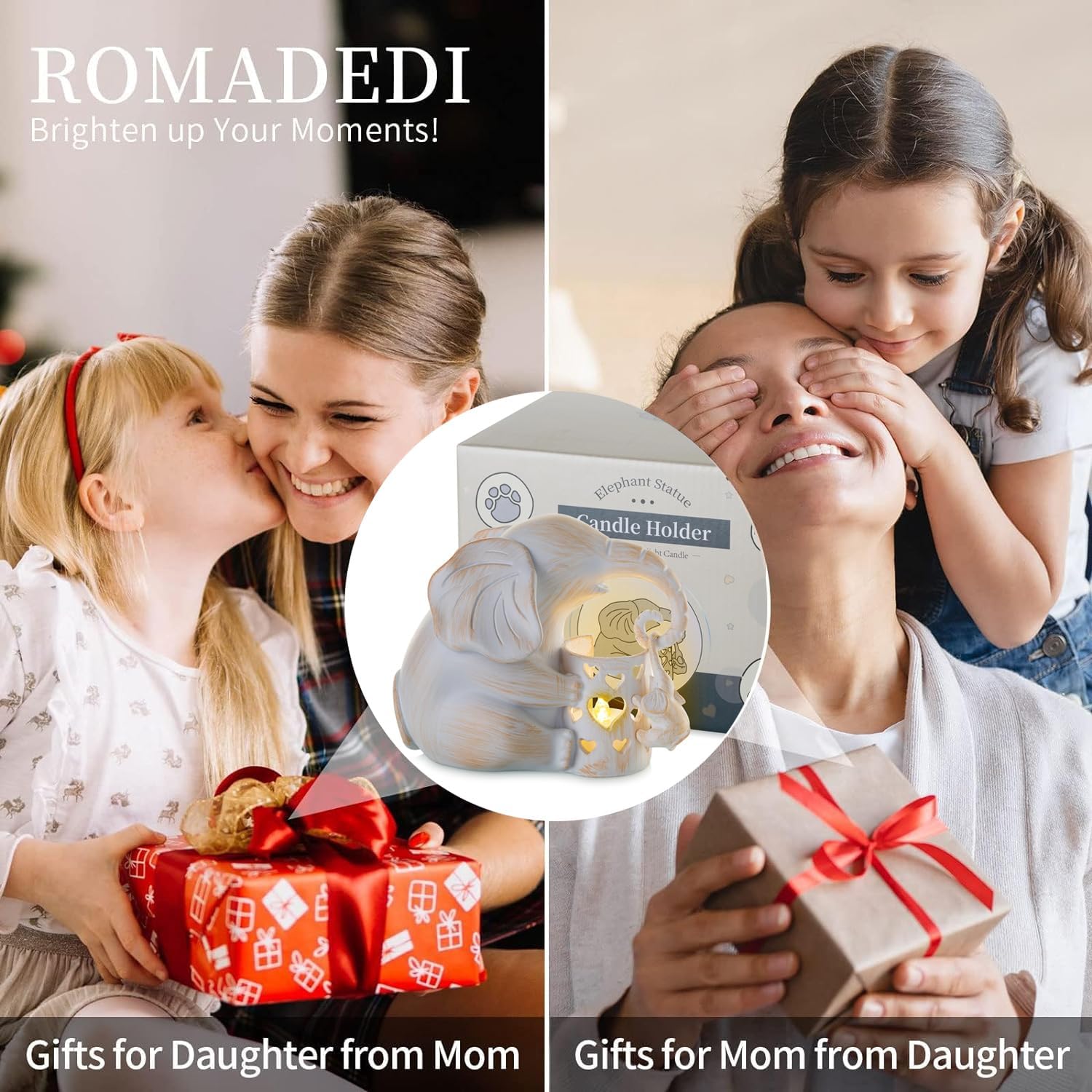 Romadedi Elephant Candle Holder for Mom