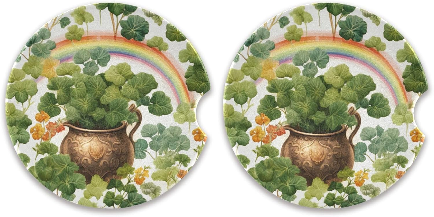 Takiito St Patrick Car Coasters 2 Pack