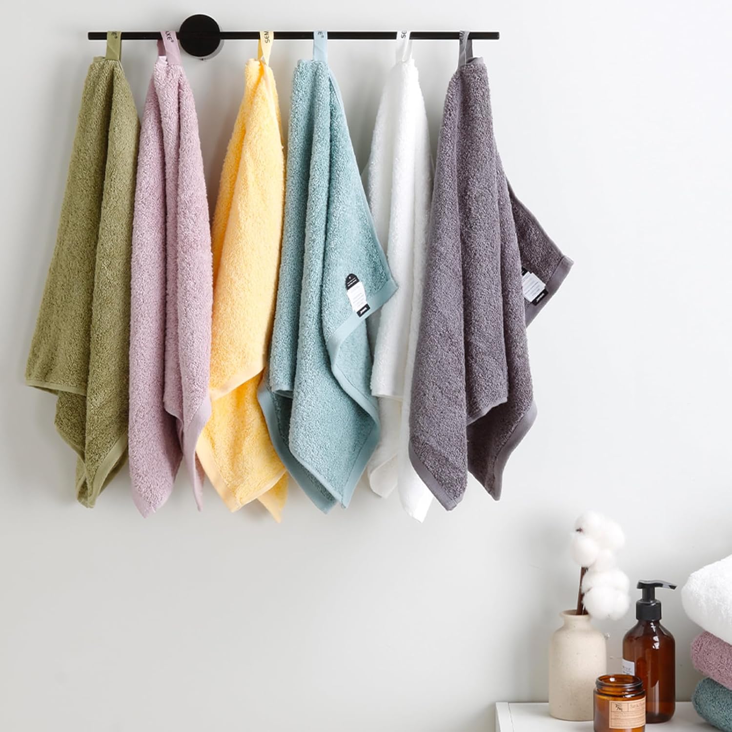 SEMAXE 6-Piece Bathroom Towel Set - 100 Cotton