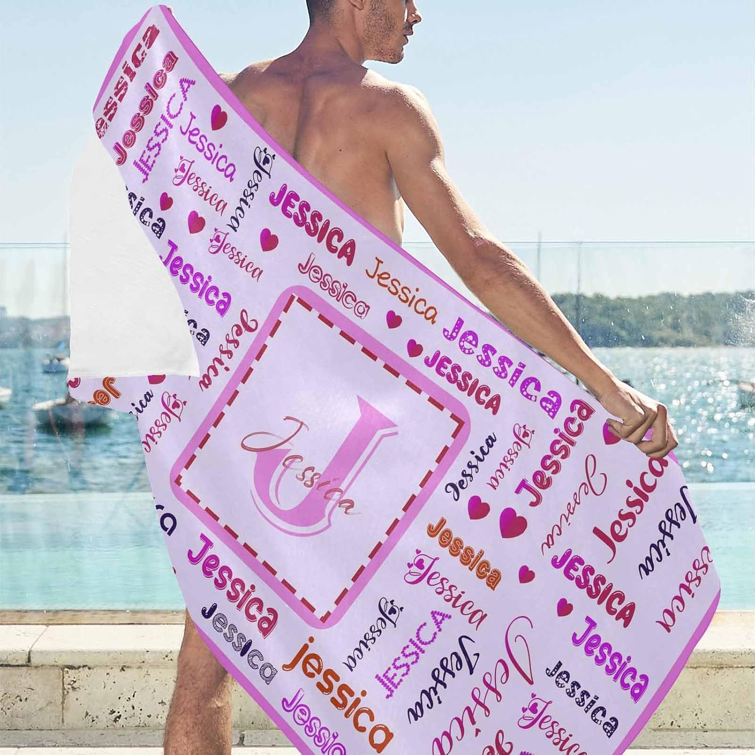 Artsadd Personalized Beach Towel for Kids and Adults