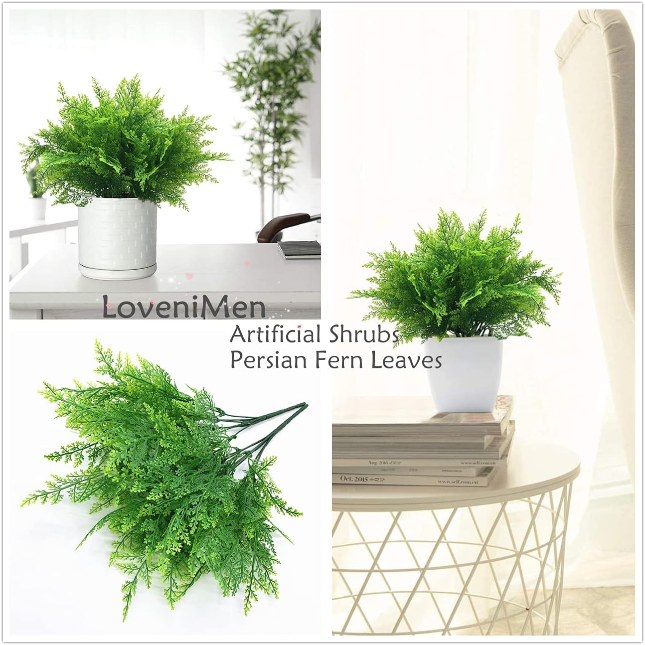 LOVENIMEN Artificial Shrubs 4 pcs 35 cm Realistic Fake Bushes