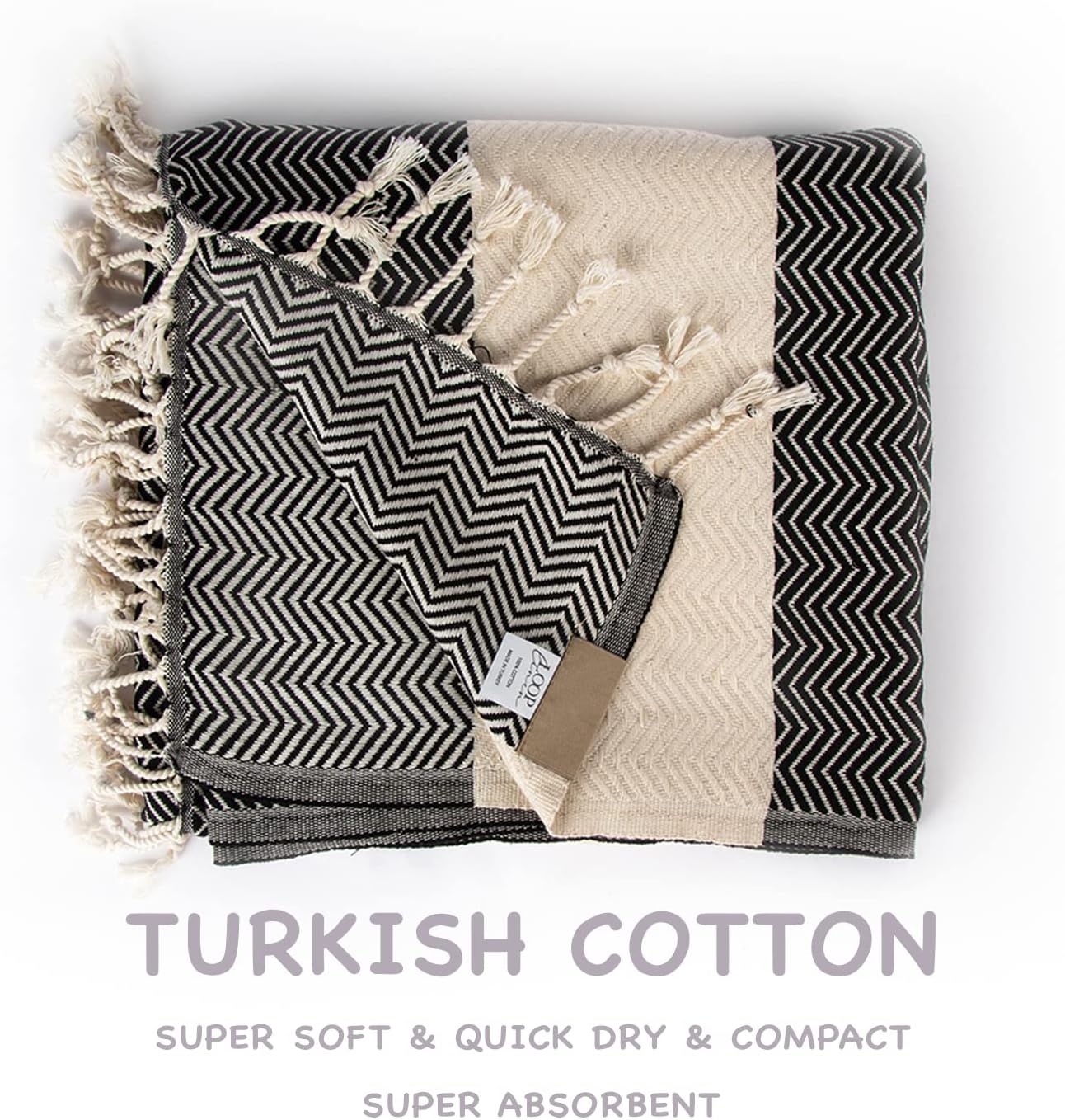 Loop Linen Cotton Beach Towel - Large Soft Stylish 1
