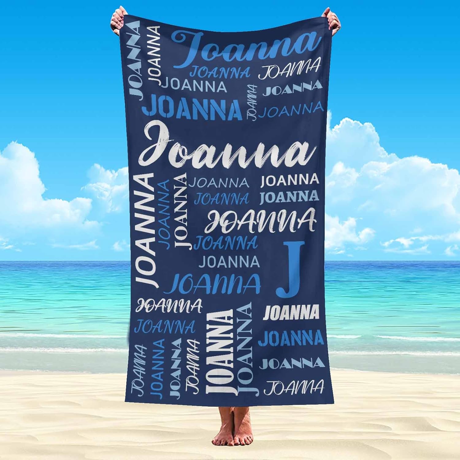 Artsadd Personalized Beach Towel for Kids Adults with Name