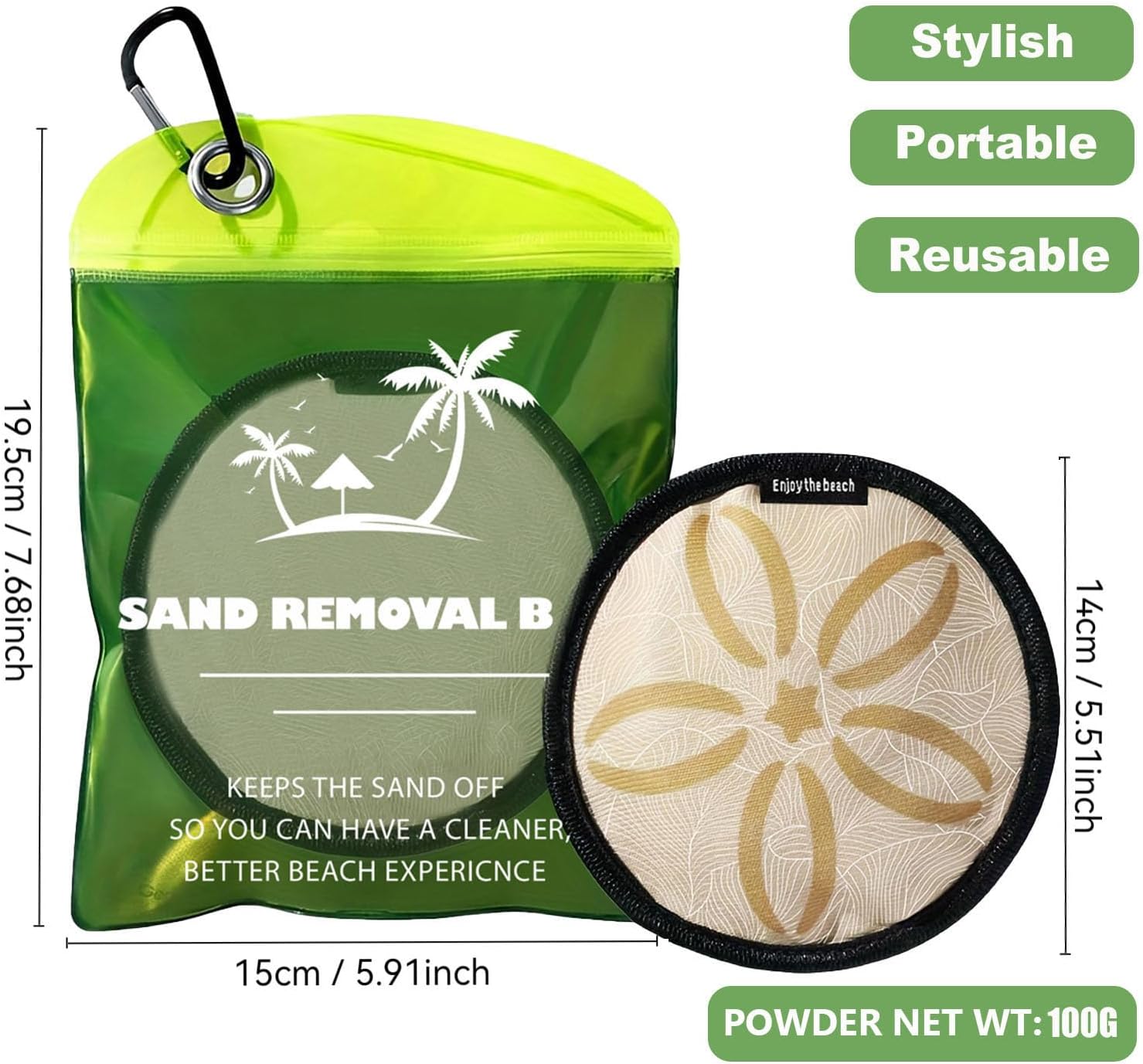 Beach Sand Remover Pouch - Reusable Pet-Friendly