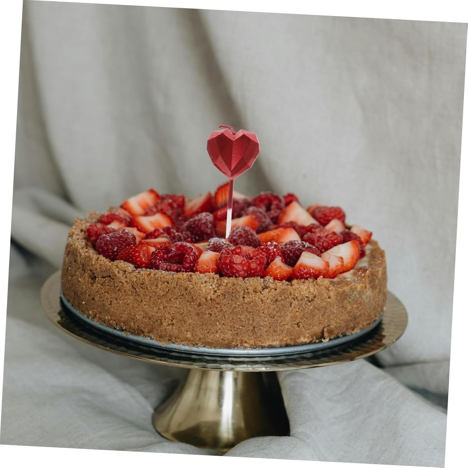 HOLIDYOYO 8pcs Heart Shaped Birthday Candles