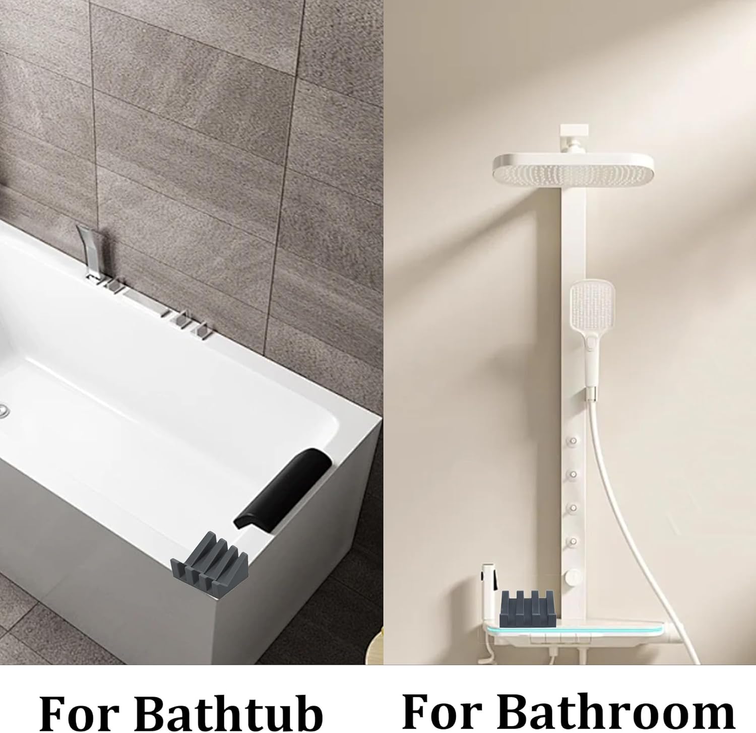 1Pcs Grey Silicone Soap Holder for Shower