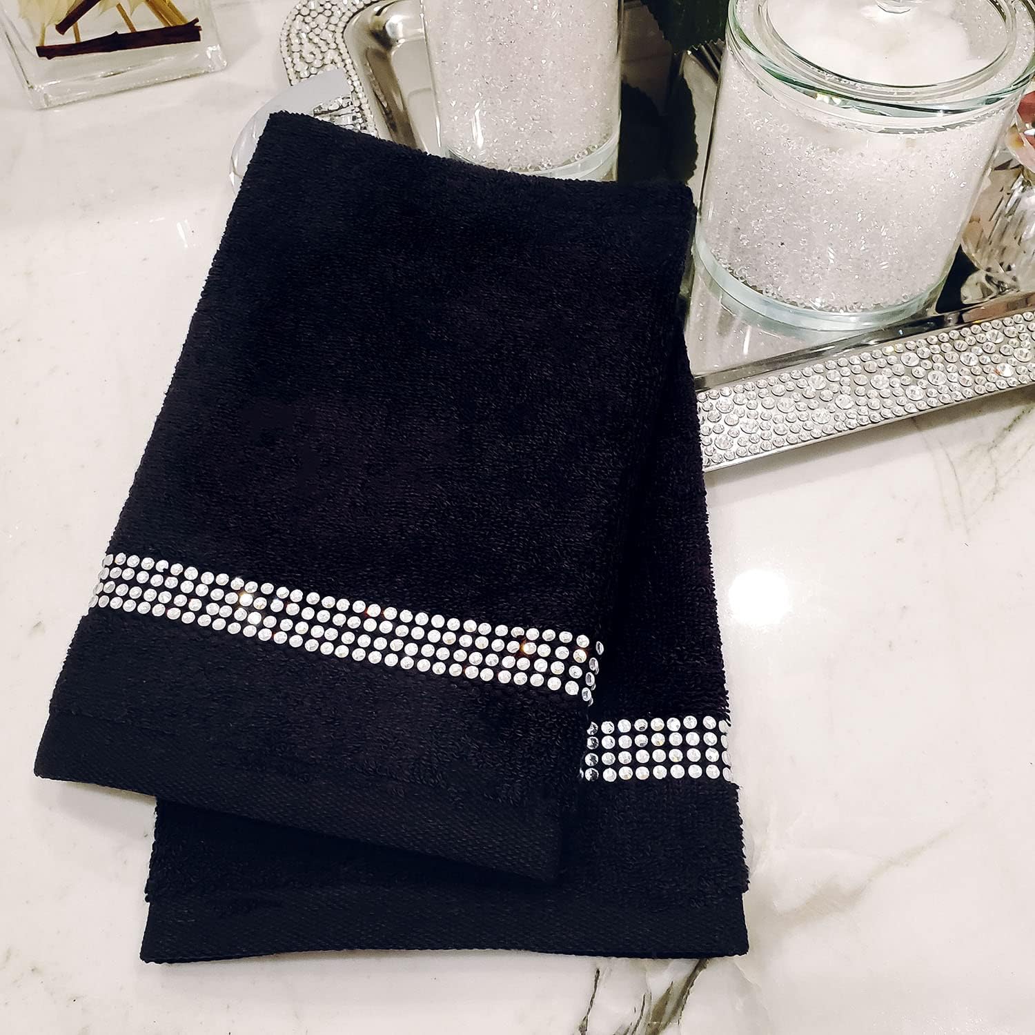 Sparkles Home Stripe Fingertip Towel Set of 2 Taupe