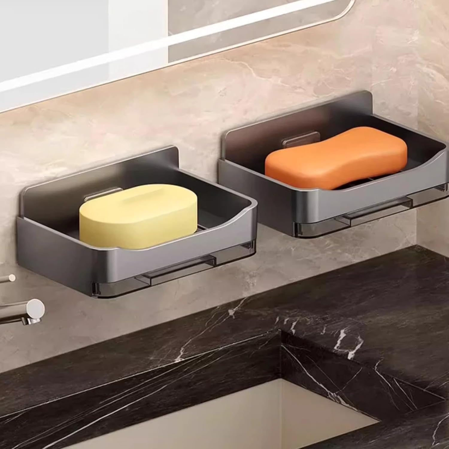 Lightweight Bathroom Wall-Mounted Soap Dish with Drainage