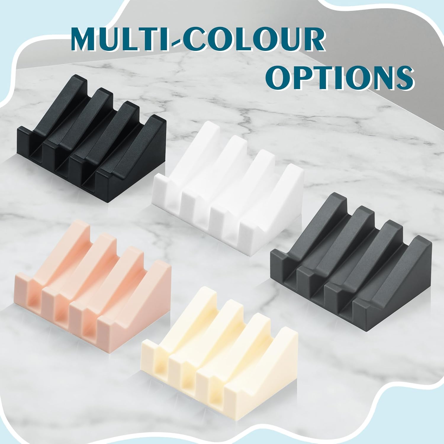 AIXIAOYA Silicone Soap Dish with Drain and Double Suction Cups 1
