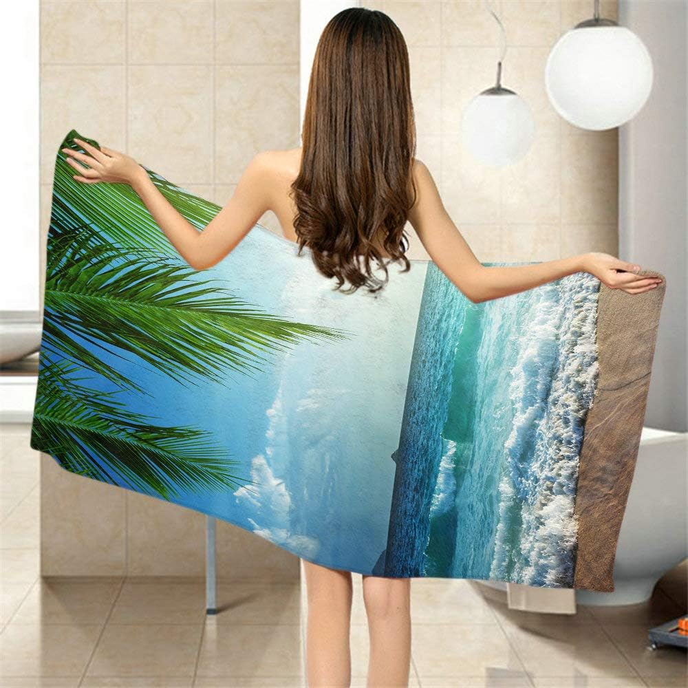 Moslion Comfy Bath Towels 64x32 Inches Ocean Tropical
