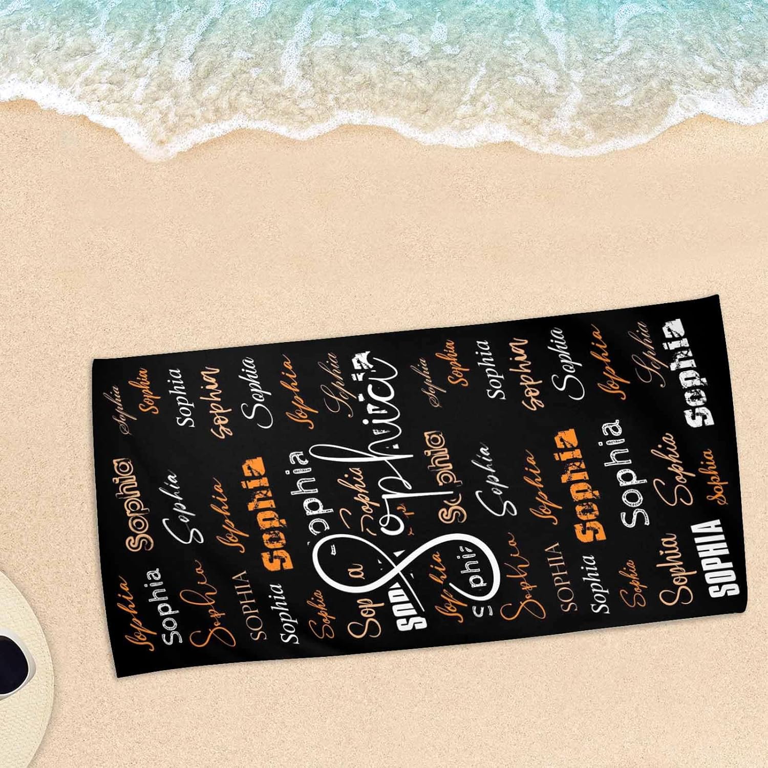 Artsadd Personalized Beach Towel for Kids with Name