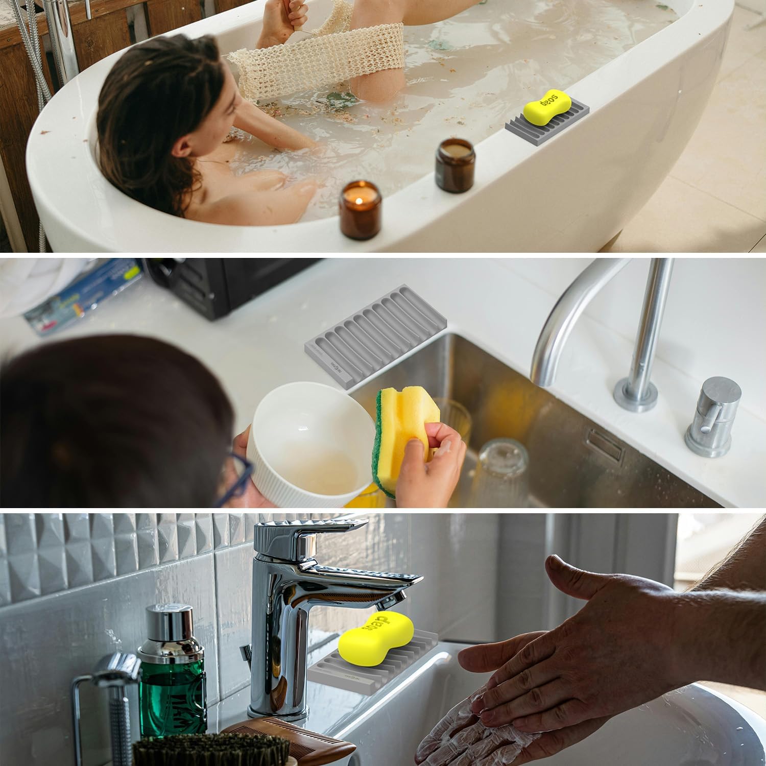 Nirxubla Flexible Silicone Soap Holder 59315 Grey