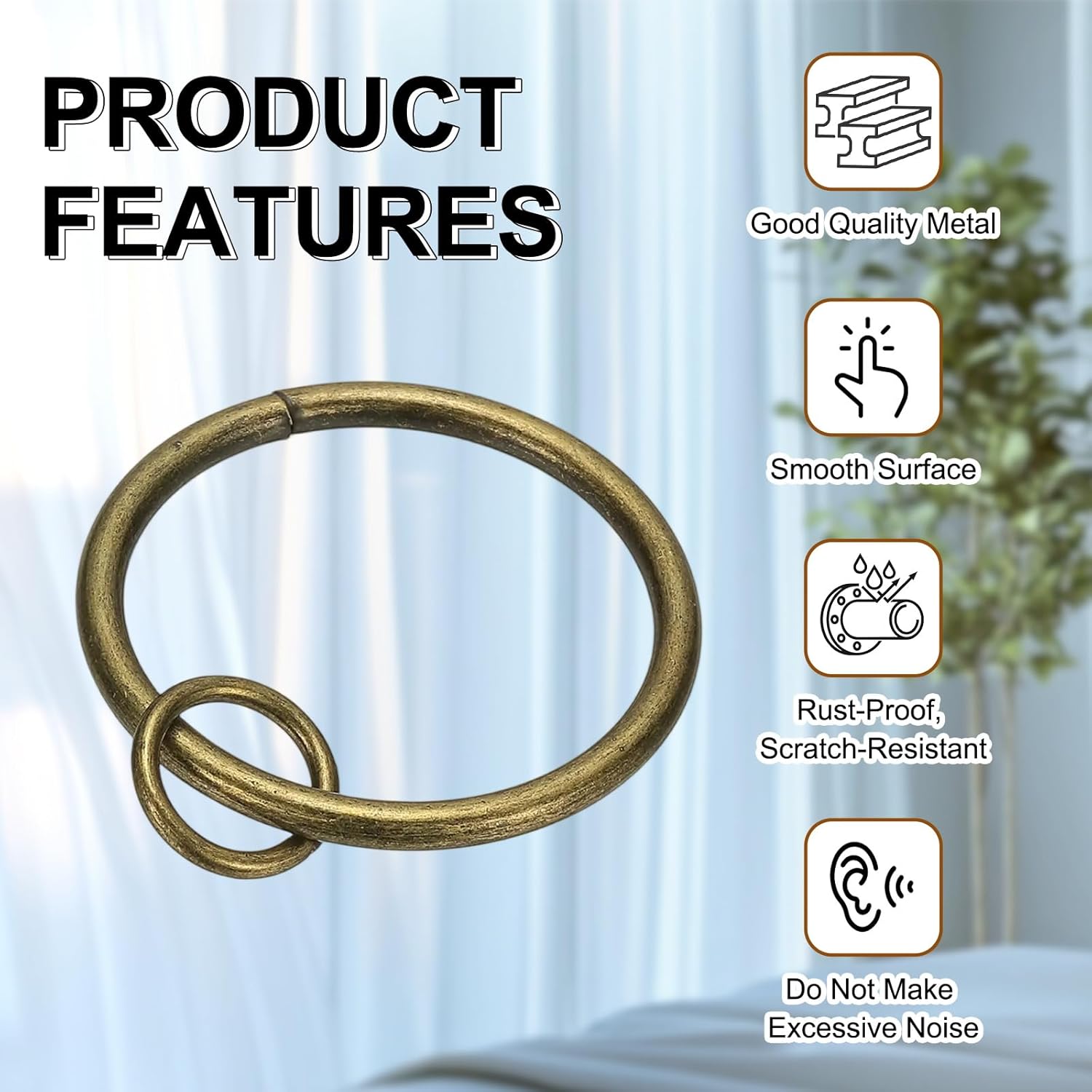 PATIKIL 28 Pcs Bronze Metal Curtain Rings with Eyelets