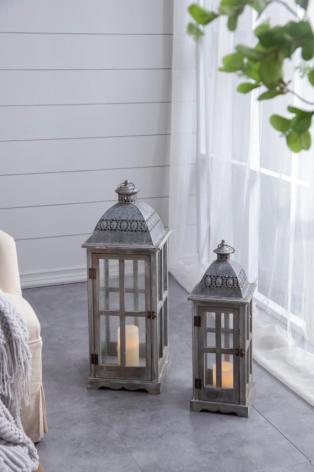 Strawberry Fairy Decorative Candle Lantern Set of Two
