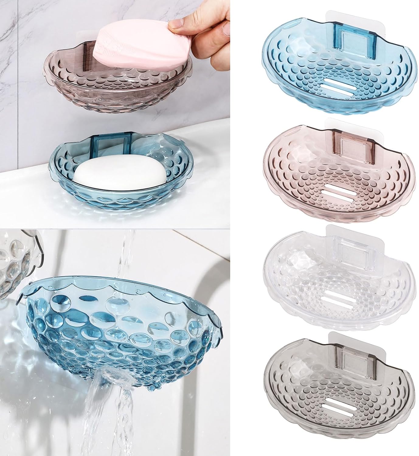 Wall Mount Soap Holder with Acrylic Dish for Bathroom